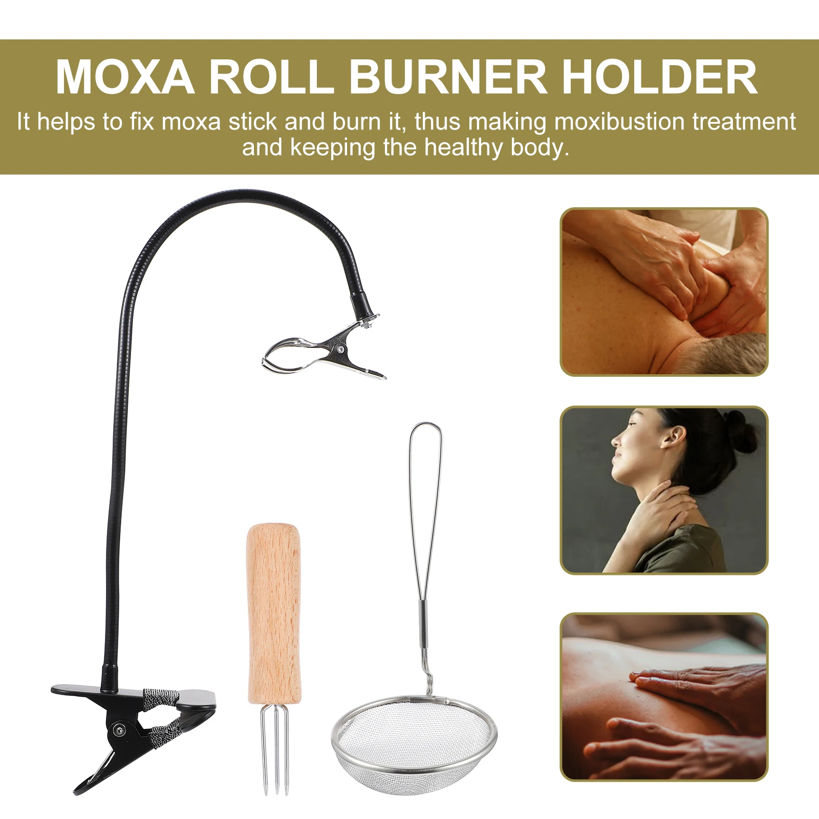 

Moxibustion Bracket Holder Flexible Pipe Adjustable Height Moxa Roll Burner Stainless Steel Ash Screen Home Travel Office Use