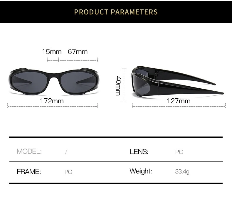 Kenbo Y2k Neue Punk Sport Sonnenbrille Für Männer Frauen Luxus Designer Sonnenbrille Männer Mode Vintage Shades Photochrome Brillen – Detail 3