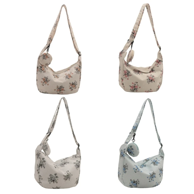 Multipurpose Canvas Florals Shoulder Bag for Students and Professionals