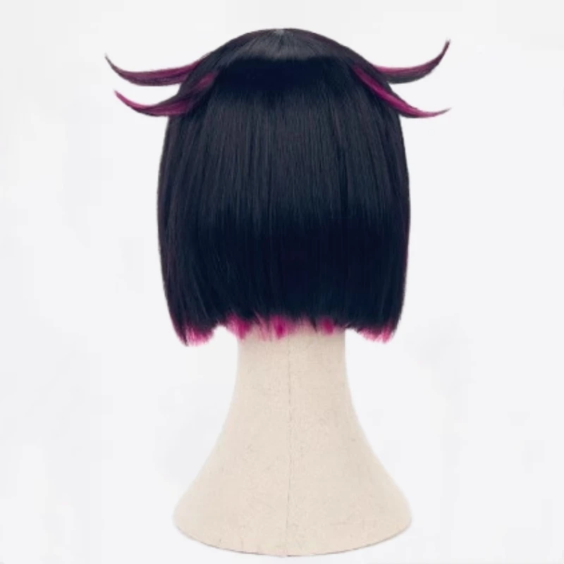 Парик для косплея Lilia Vanrouge, черный, фиолетовый, смешанные короткие термостойкие синтетические волосы, вечерние аниме-парики для Хэллоуина + шапочка для парика