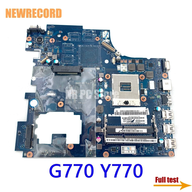 

For Lenovo Ideapad G770 Y770 Laptop Motherboard PIWG4 LA-6758P HM65 DDR3 HD Graphic Main Board Full Test