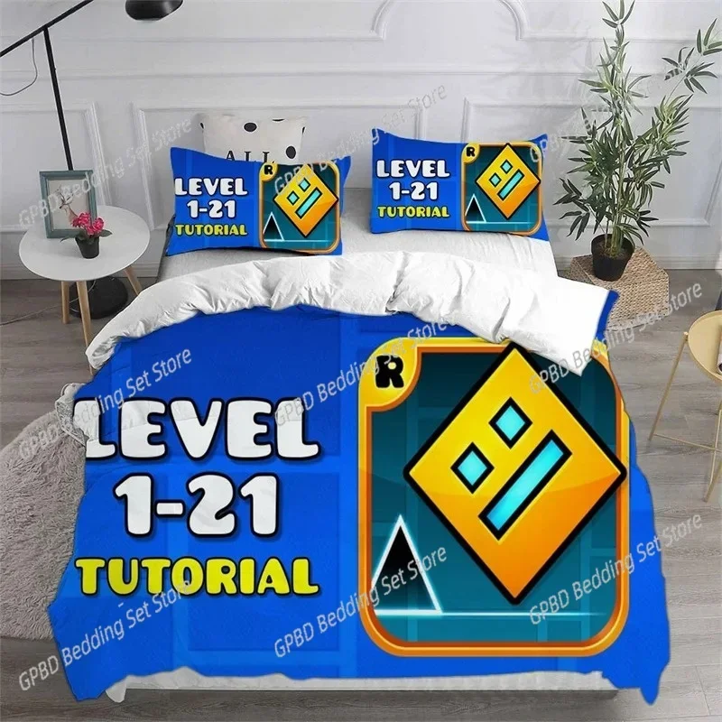 

3D Geometry Dash 3D NEW Duvet Cover Pillowcase Bedding Set Adult Boy Girl Bedroom Decoration Children Single Double Large