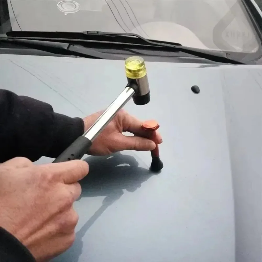 A Set HotCar Dent Removal Tool Rubber Hammer Striking Tool Hail Dent Removal Tool Body Unpainted Dent Repair Kit Rea