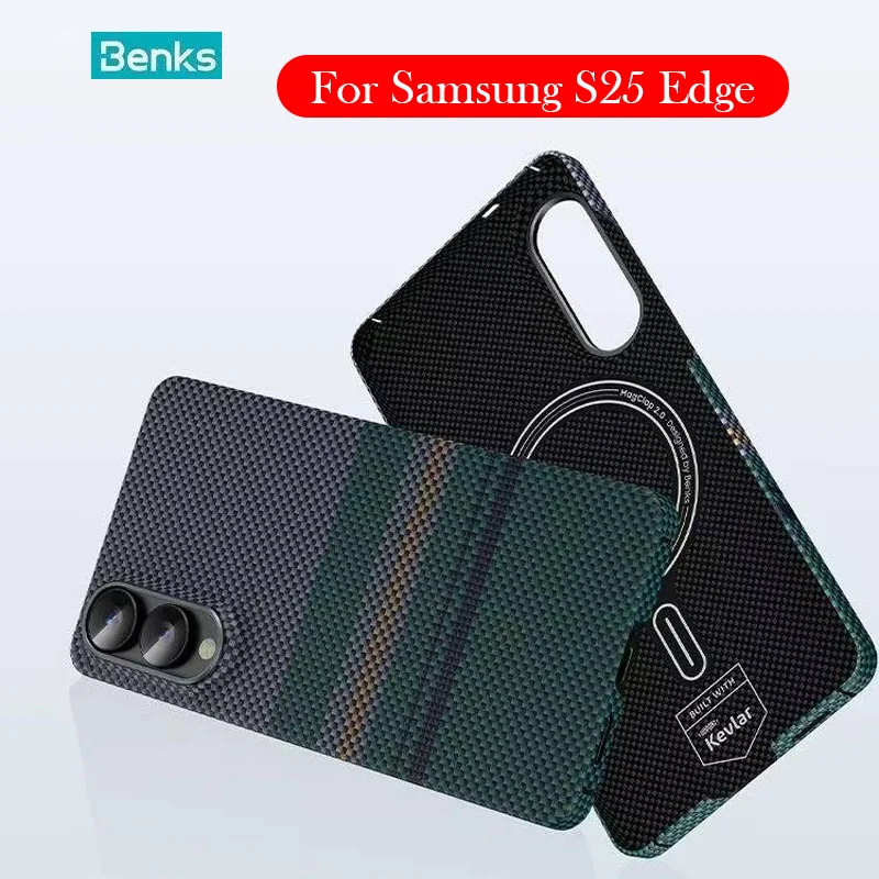 

Benks Kevlar Magnetic Case For Samsung S25 Edge Carbon Fibre Back Cover Case for SAMSUNG S25 EDGE