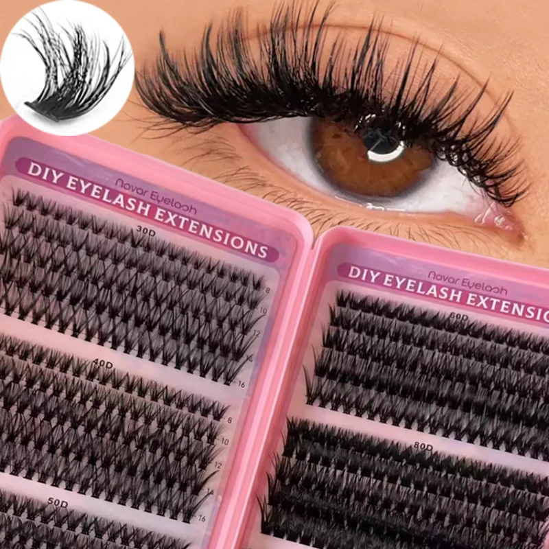 

Набор кластеров ресниц, большая емкость, пушистые тонкие отдельные ресницы, натуральные кластерные ресницы «сделай сам», макияж для наращивания ресниц для начинающих