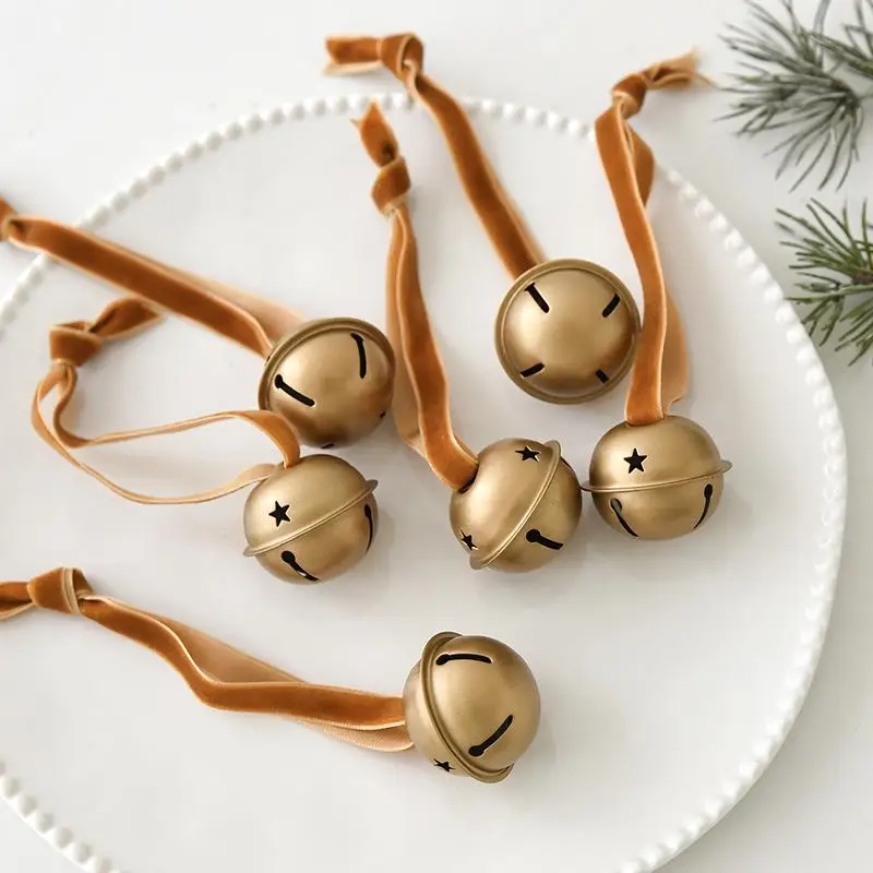 6 Stück dekorative Glocken – elegante Metall-Weihnachtsbaumornamente in verschiedenen Ausführungen, ideal für die Weihnachtsdekoration, als Türklingel oder als Glocke für Haustiere. – Detail 1