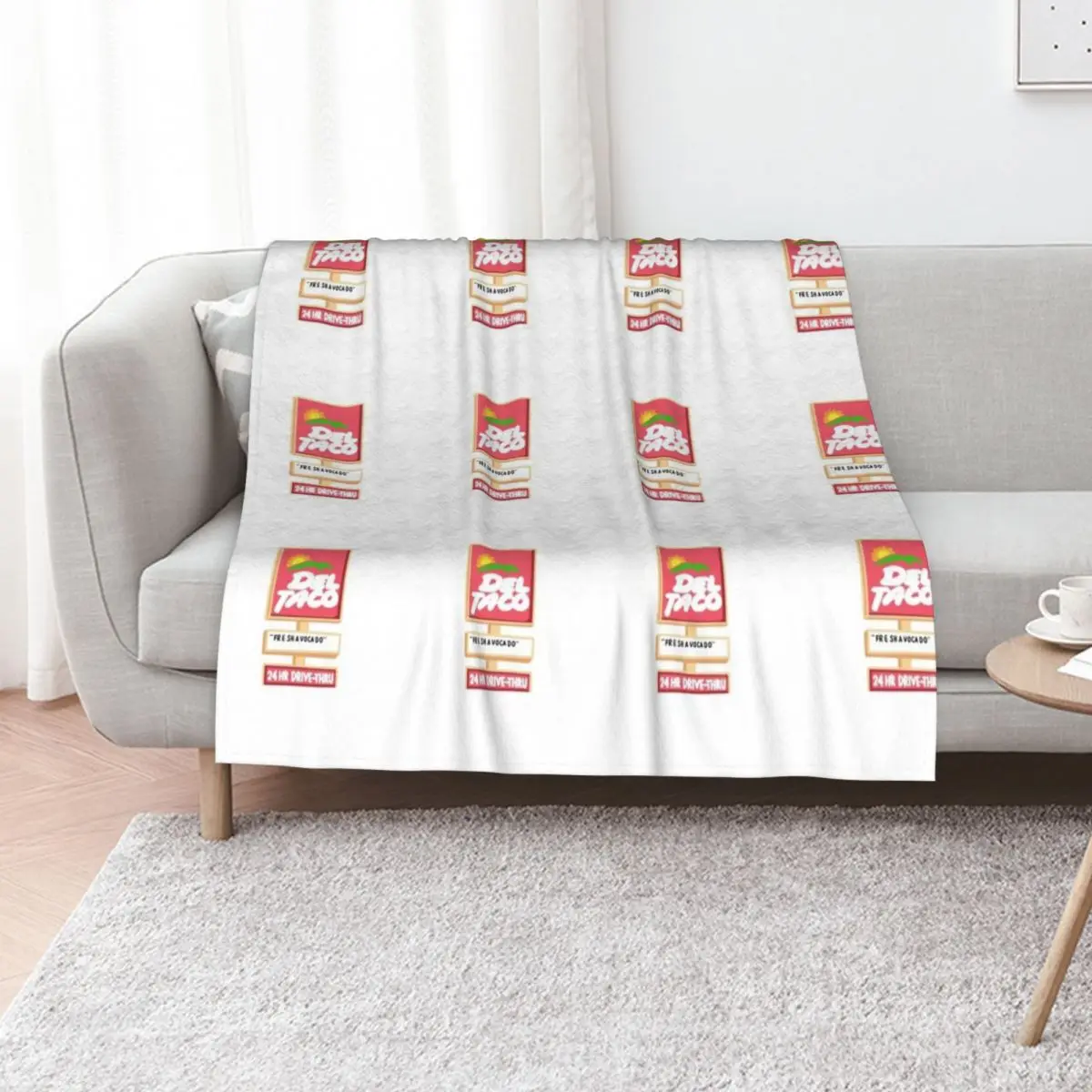 Del taco sign Throw Blanket funny gift Decorative Sofas Giant Sofa Warm Flannel Luxury Throw Blankets