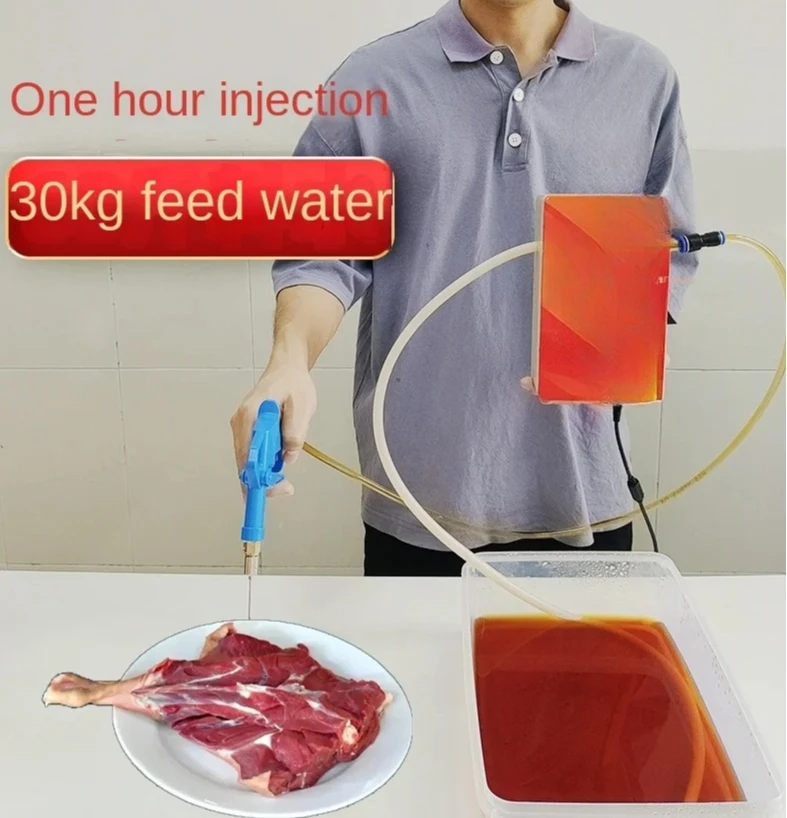 Electric Syringe Seasoning Salt Water Full a Leg of Mutton Meat Marvelous Barbecue Machine Automatic Injector Gun Pickled BacoN