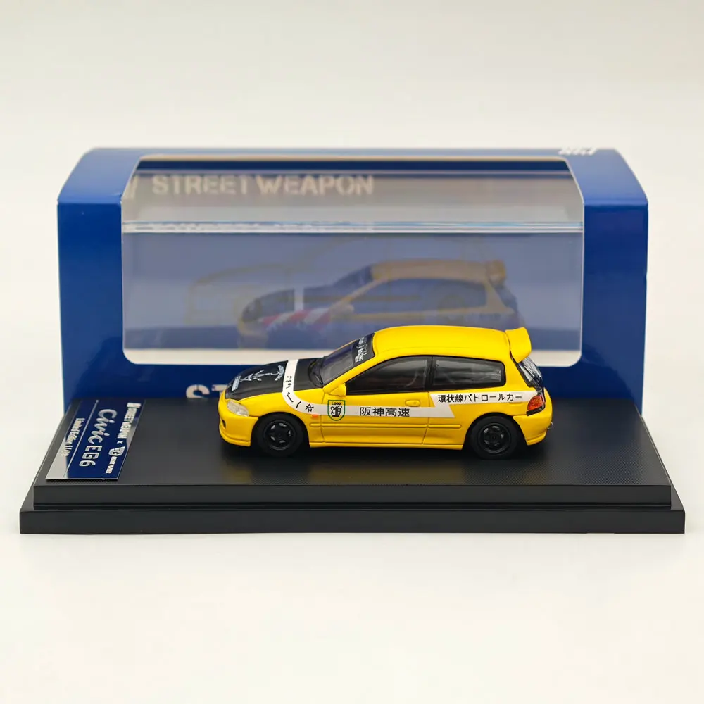 1:64 Street Weapon SW for CIVIC Spoon EG6 Hanshin Expressway PATROL CAR Diecast Miniature Model Auto Toys Collection