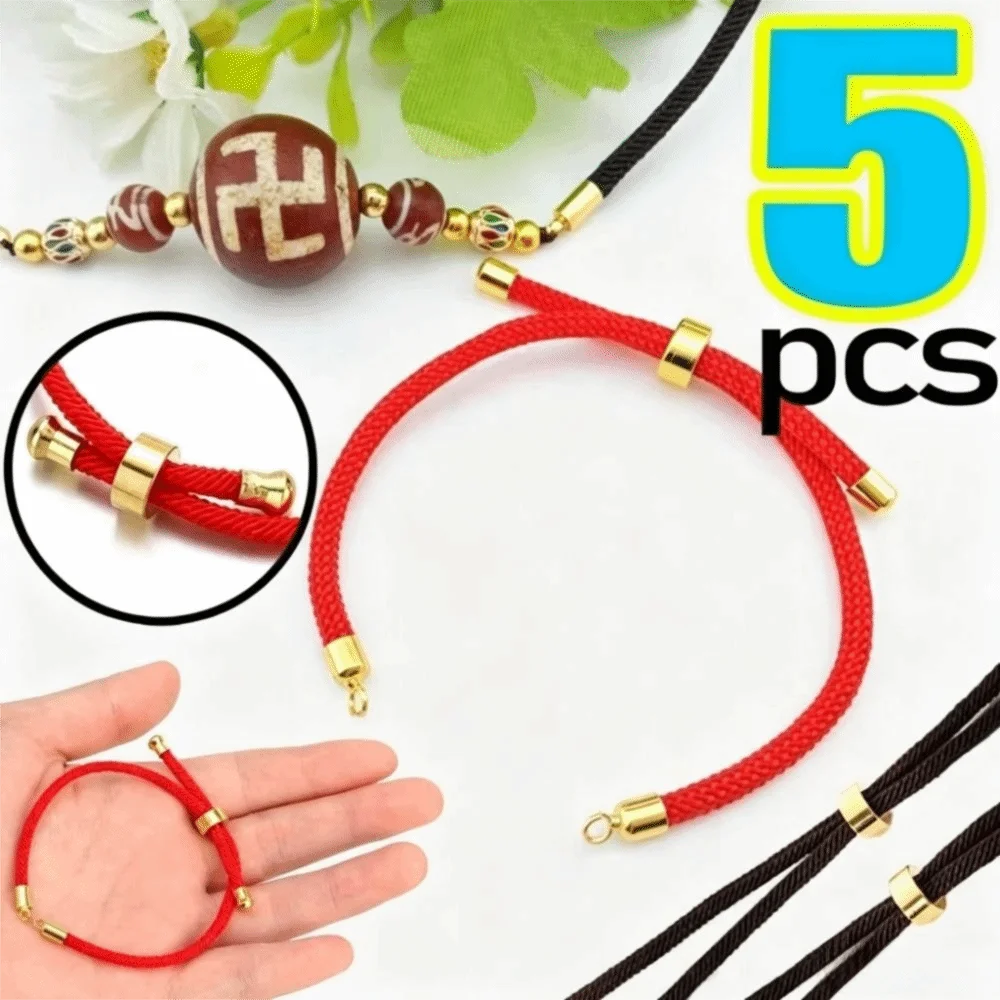 5pcs Hand Ornament Decorative String Adjustable Bracelet Sturdy Classic Slider Bracelet 22.5cm Long DIY Bracelet DIY Handmade