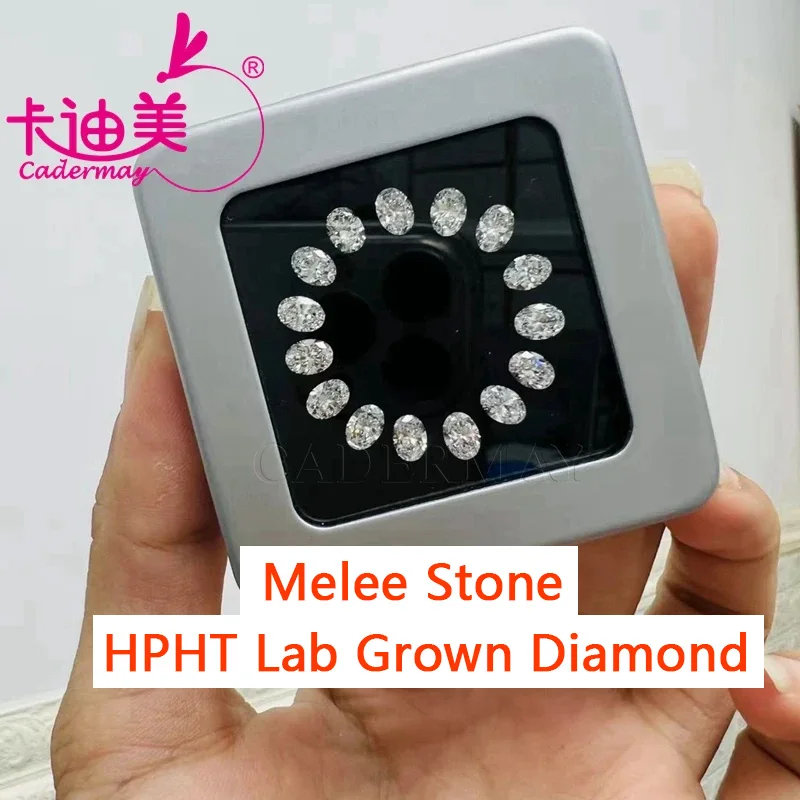 

CADERMAY Oval Cut Meele D VS1 Clarity HPHT Lab Grown Diamond Loose Stone Melee Stones For Fine Jewelry Making