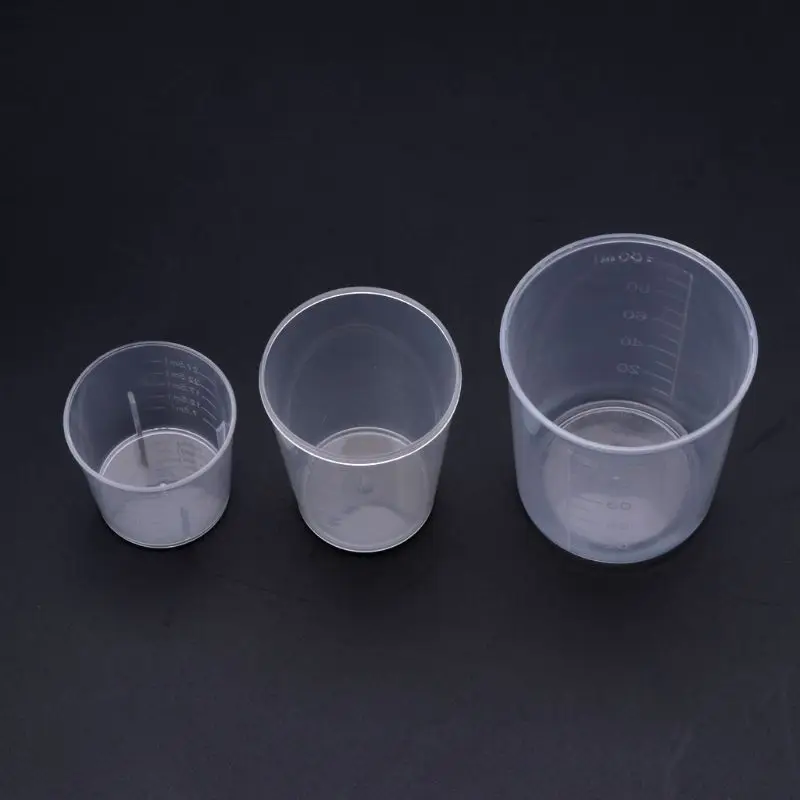 3Pcs Multipurpose Measuring Cups Epoxy Mixing Cups Liquid Container Cups in 30 50 100ML for Paint Slime Soap Making