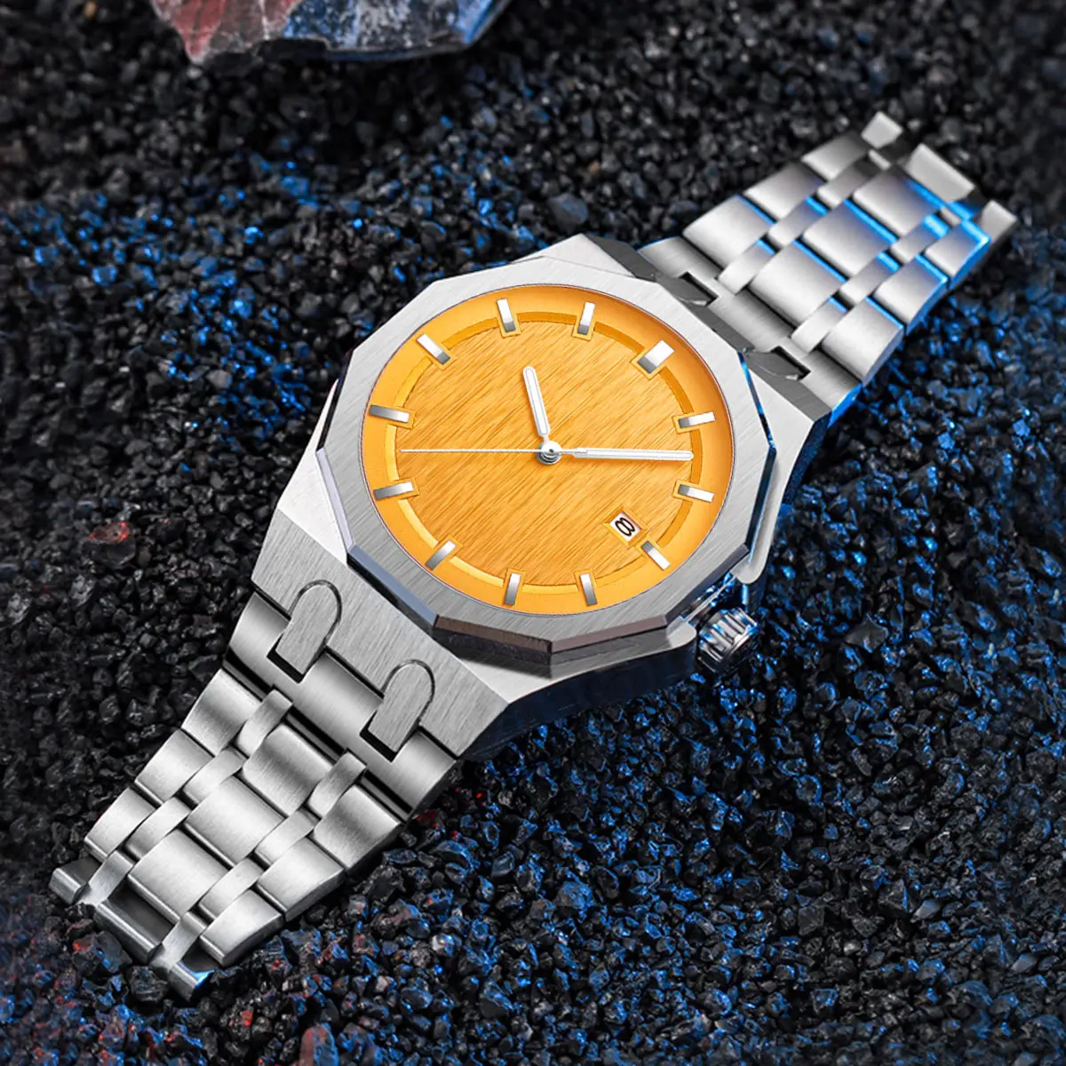 Relógios masculinos clássico esportes design de moda movimento quartzo aço inoxidável 30m waterpoorf casual wirstwatch elegante relógio presentes