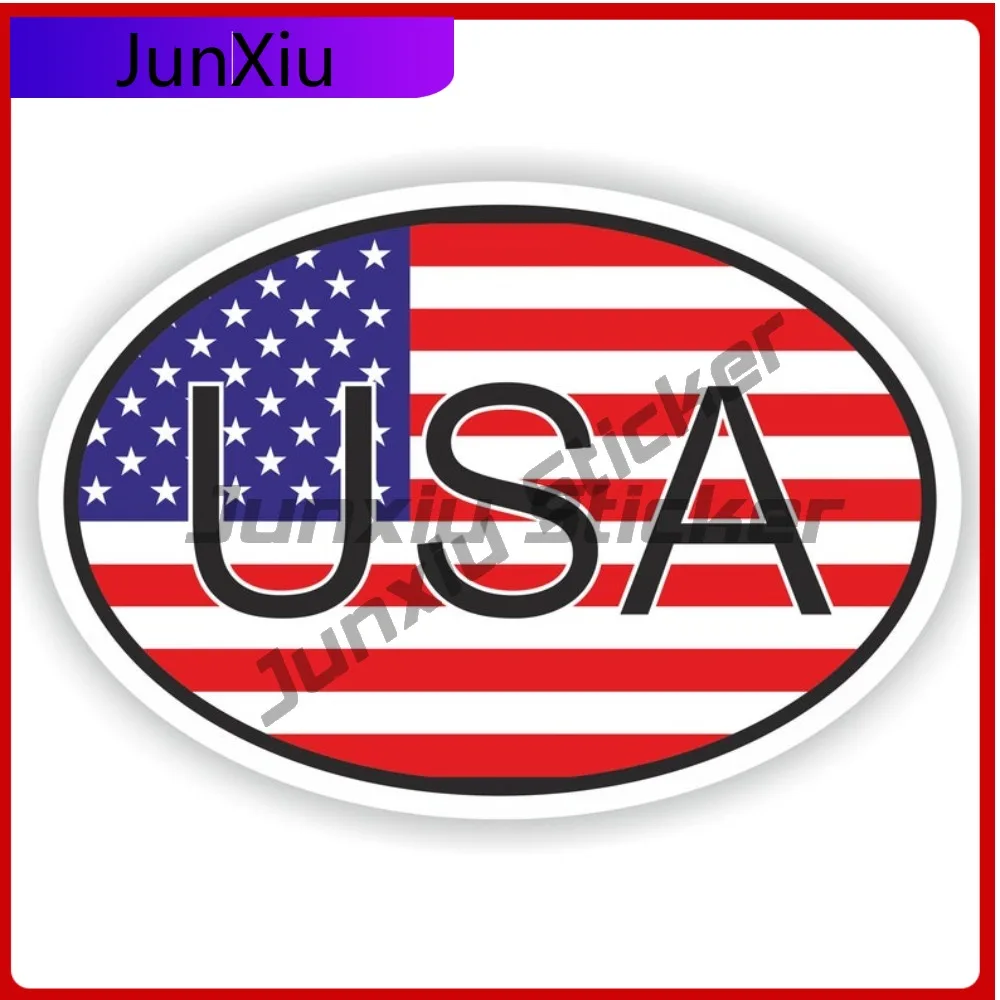 

America Country Code Usa Oval Sticker With National Flag Badge Sticker Outdoor Decal Camping Car Decorations Motorcycle Stickers