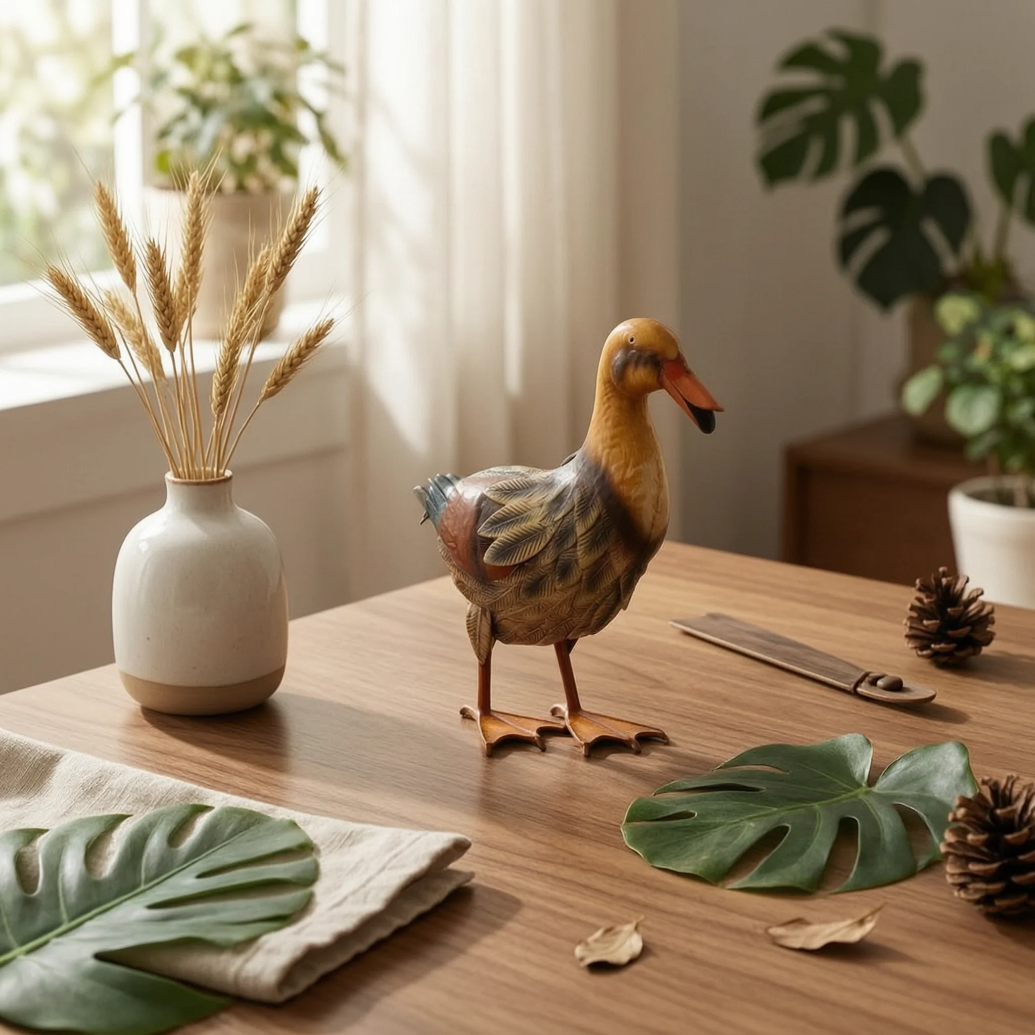 Duck Figurine Decorative Duck Statue Handmade Charming for Collectors, Home Decor, Photography
