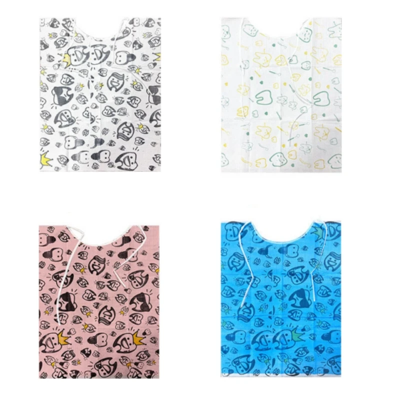 

30Pcs Disposable Dental Bibs with Rope Waterproof Patient Apron Scarf Napkins Cleaning Pad Dentistry Accessories