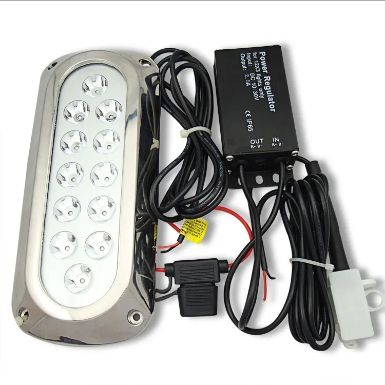 Lámpara LED subacuática IP68 para barco, yate, luces de cabina, 36w