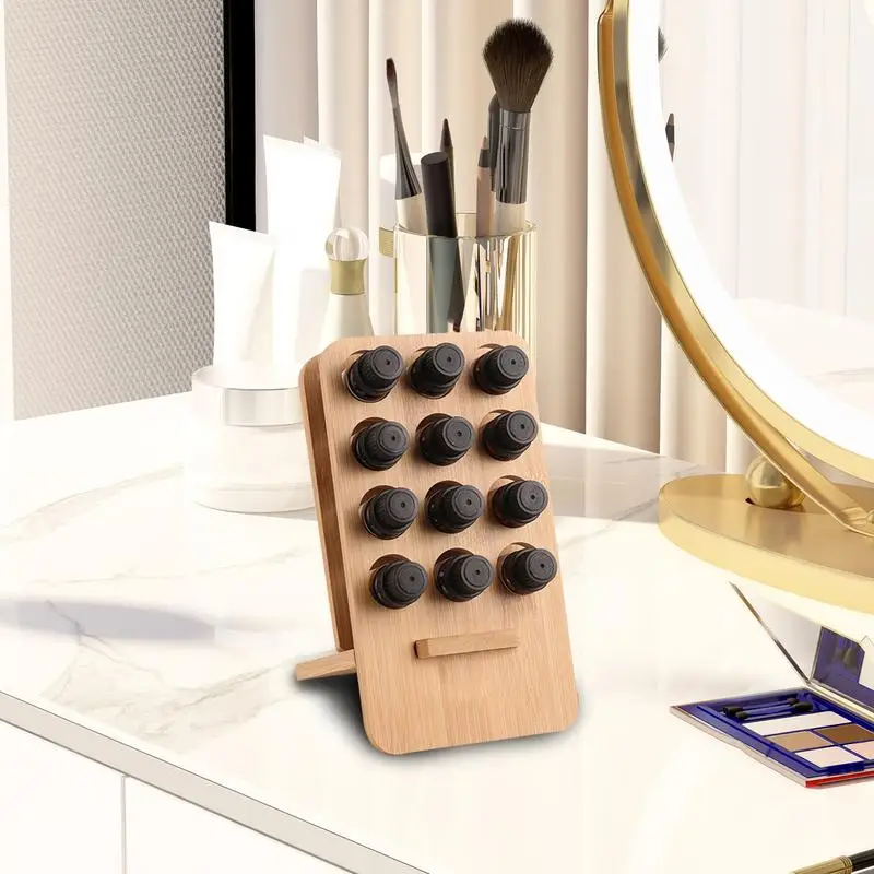 Essence Oil Stand 12 Grids Diffuser Holder Organizer Rack Tabletop Essence Oil Presentation Holder Multifunctional Makeup Nail