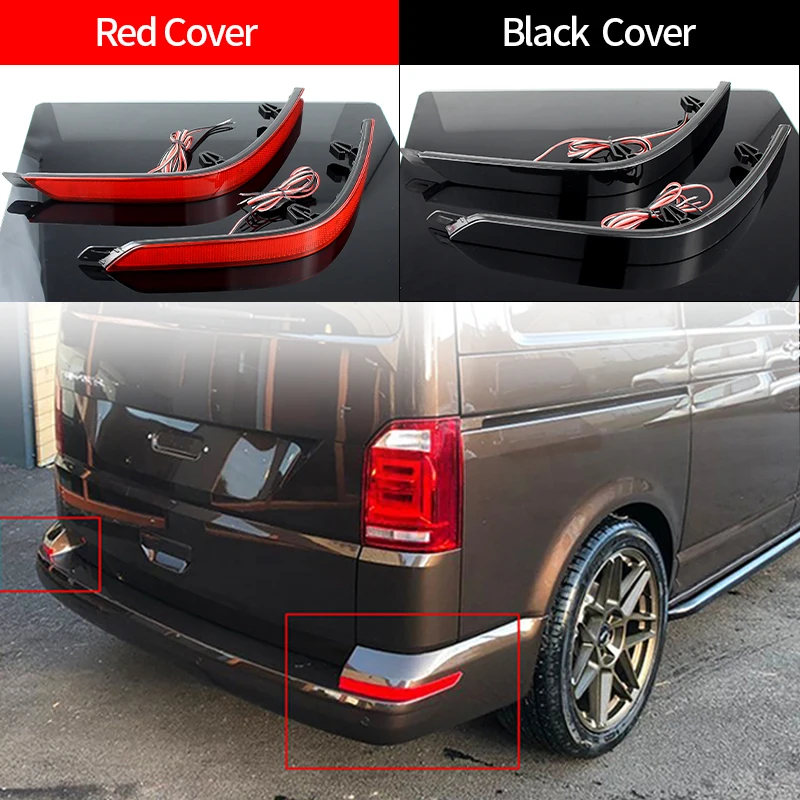 

LED Tail Lights Rear Bumper Reflectors Stop Brake Lamps signal Warning bulbs for VW Transporter T6 Multivan Caravelle 2016-2020