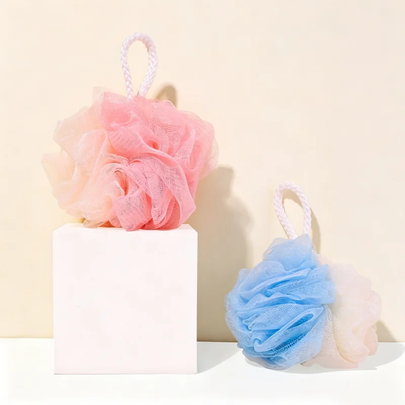 Soft Mesh Bath Sponge Color Matching Shower Ball Rich Foam Body Exfoliating Bath Flower Portable Hanging Shower