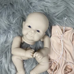 MRB 19 inch Vinyl Reborn Doll Kit Juliette Lifelike Unfinished Unpainted Mold Fresh Color Blank Vinyl Doll Kit with Cloth Body