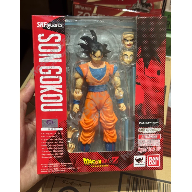 Figura de Acción 100% Original Bandai Sh Figuarts Shf Son Goku 1.0, Modelo de Anime, Juguete de PVC, Regalo, Cabello Negro