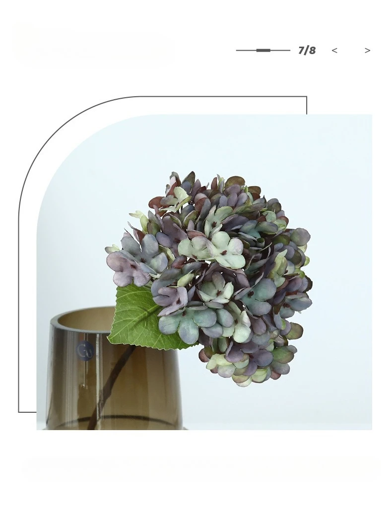 Europäische Retro Simulation Blumen Seide Hortensien Garten Dekorative Gefälschte Blume Künstliche Blaue Hortensien Halle Dekoration – Detail 8