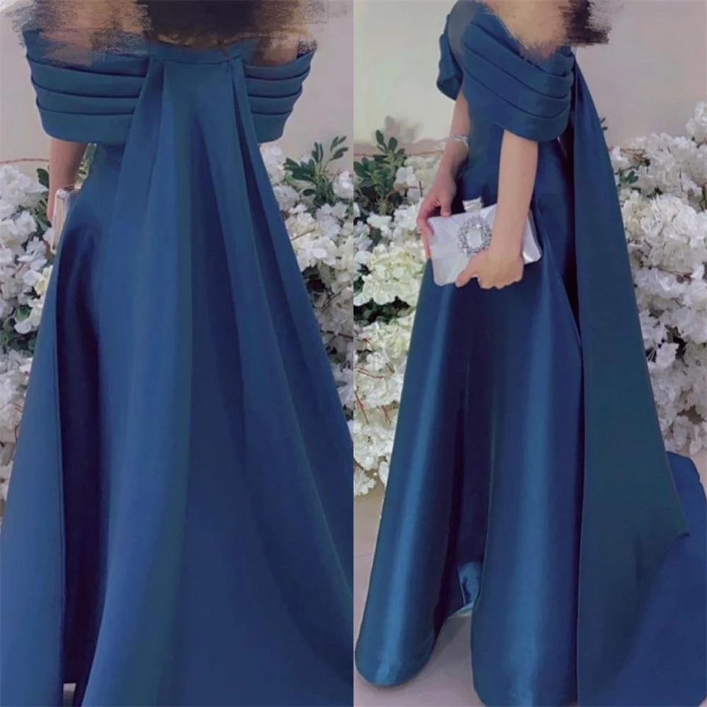 Customized Prom Dresses Elegant Off-the-shoulder A-line Celebrity Fold Draped S Occasion Evening Gownvestidos de gala 프롬드레스