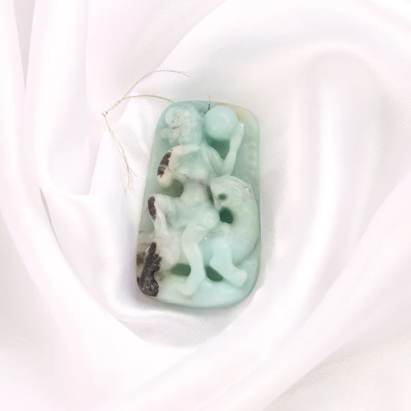 

B&F Handmade Amazonite Pendants, Genuine Natural stones beads, Unique Stones for jewelry & DIY Earring Beads