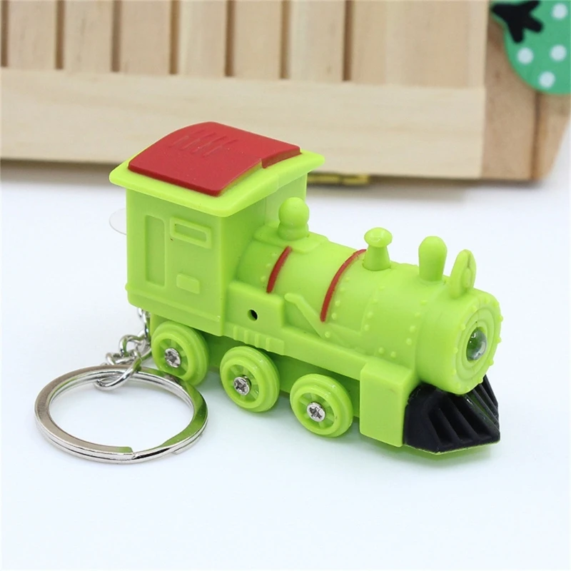 Train Keychain with Sound LED Light Keyholders Decorative Keyrings Train Pendant Keychain Hanging Ornament for Backback K1KF