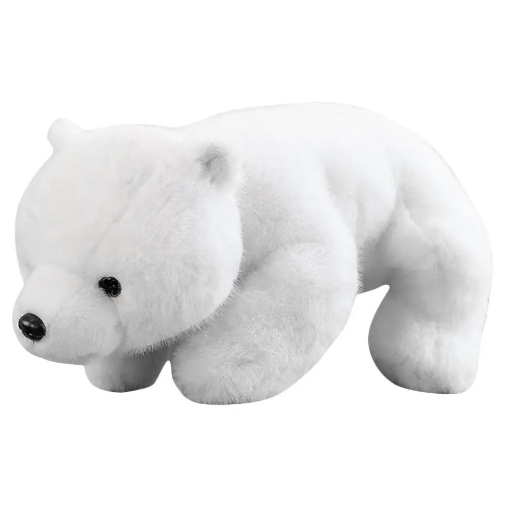 

Lie Prone White Bear Stuffed Animal Soft Cuddly Pillow for Sofa Bed Chair Decor Cute Household Cozy Cushion Stuffed Bear Decor