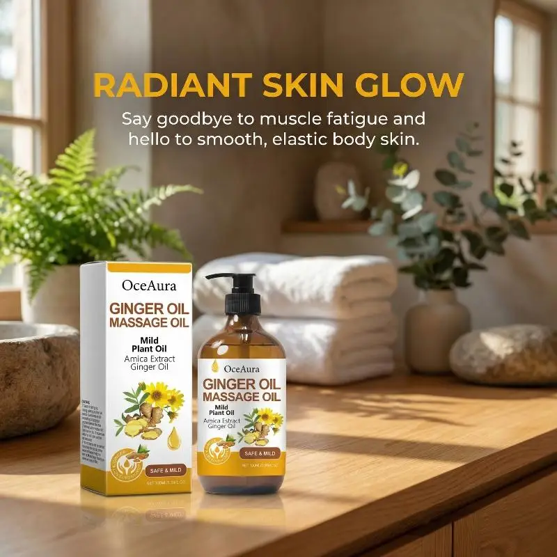 OceAura Ginger Essential Oil for Body Massage Daily Skin Care Gentle Nourishing Firming Tightening Body Care Oil
