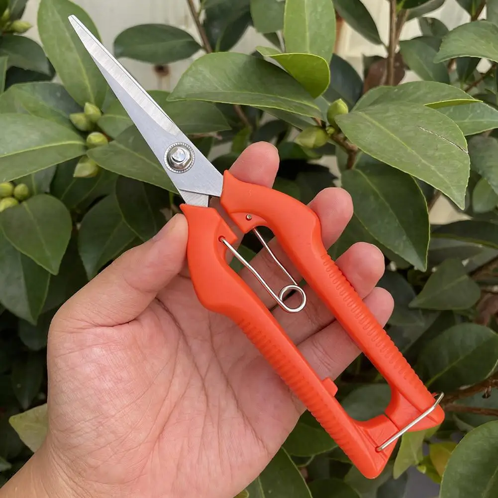 Pro Garden Pruning Shears Lengthened Tree Flower Scissors Hand Bonsai Clippers Pruning Snips Standard Orange - view 3