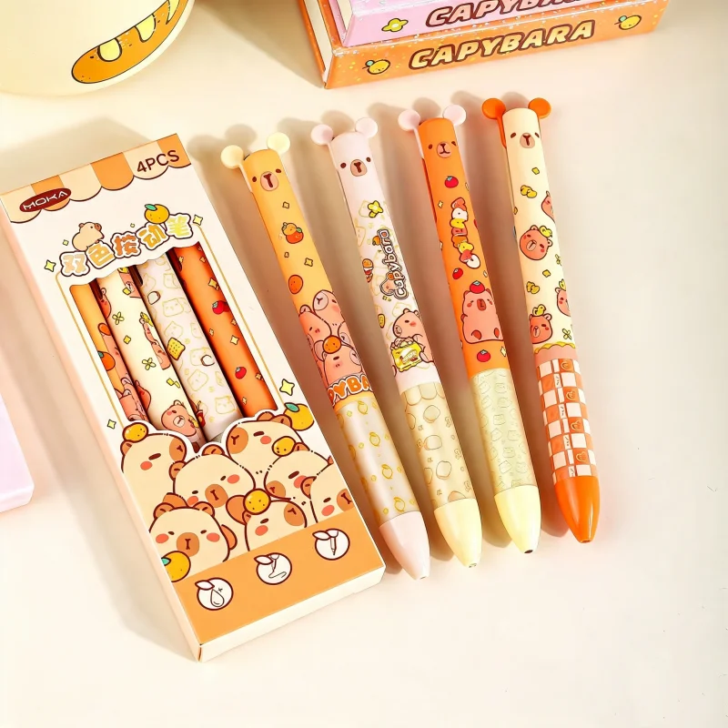 32pcs/lot Kawaii Capybara Press Gel Pen Cute 0.5mm Neutral Pen School writing Supplies Promotional Gift