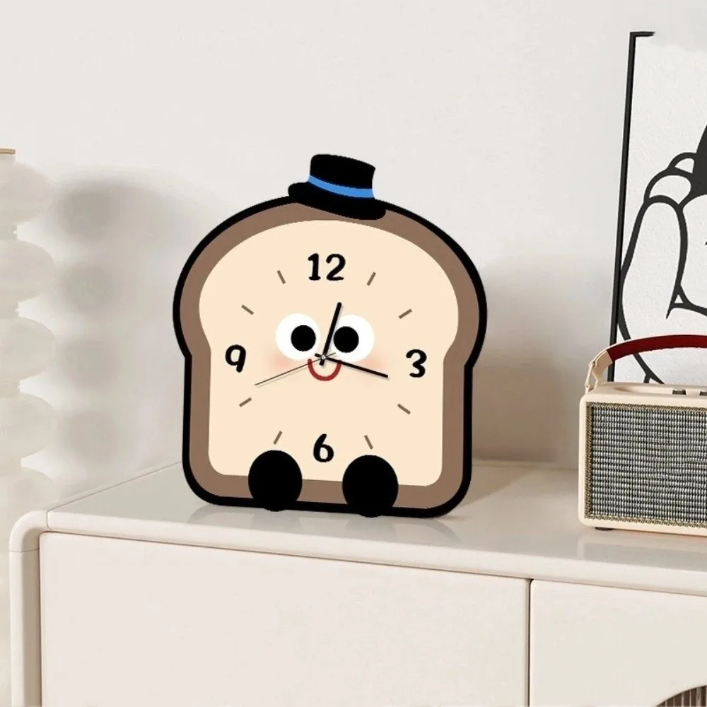 

Cream Style Tabletop Clock Exquisite Portable Bedside Table Clock Cartoon Battery Operated Desk Clock Entrance Cabinet