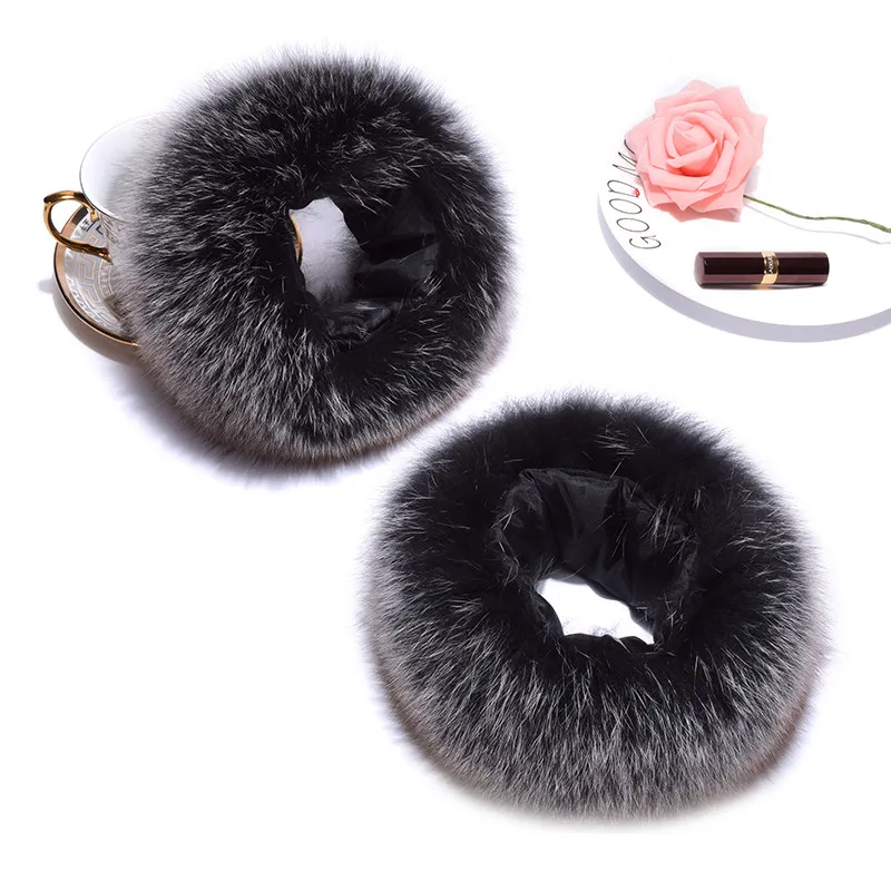 Real Fox Fur Cuffs For Women Natural Fur Wristband Lady Glove Arm Wrist Plush Sleeve Outdoor Keep Warm And Thickened Cuffs