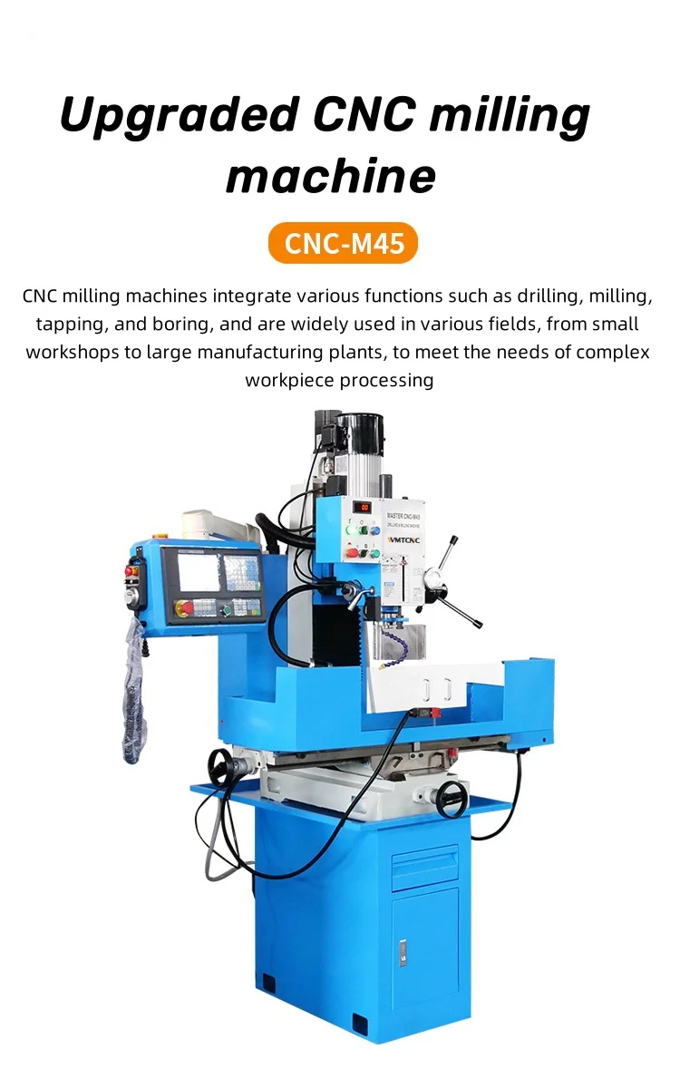 CNC Drilling and Milling Machine Multifunctional Drilling and Milling Machine Z-axis Variable Frequency Motor with Brake