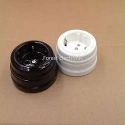 EU 16A high quality retro ceramic european plug wall outlet for home improvement