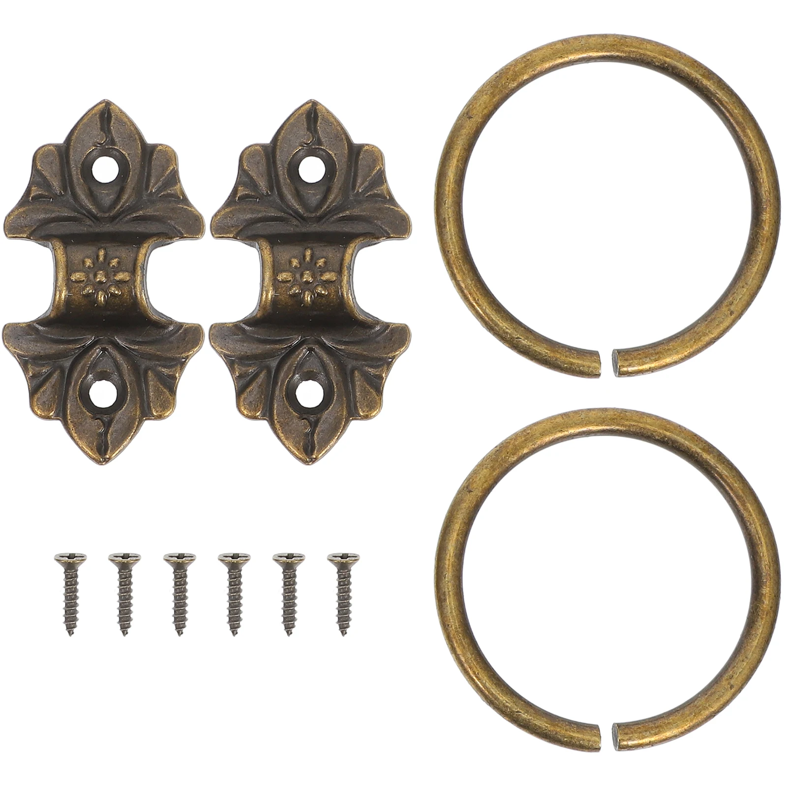 

2pcs Circle Drawer Knobs Vintage Cabinet Handles Furniture Hardware Dresser Pulls Zinc Alloy Durable Retro Style