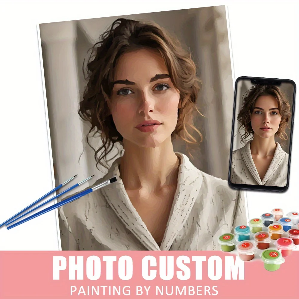 MomoArt Neuheiten Bilder nach Zahlen Foto Personalisierte Leinwandmalerei nach Zahlen Ohne Rahmen Handgemaltes Malen Zeichnen Basteln DIY Geschenk