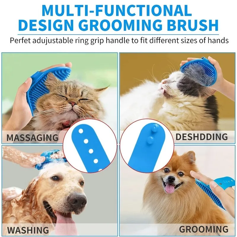 Pet Hair Grooming Set, Dog Hair Removal Glove Brush, Silicone Massage Brush And Pet Hair Comb