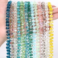 5x8mm Faceted Wheel Beads Natural AB Crystals Glass Stone Loose Beads for Jewelry Making DIY Bracelet Nacklace Accessories 21''