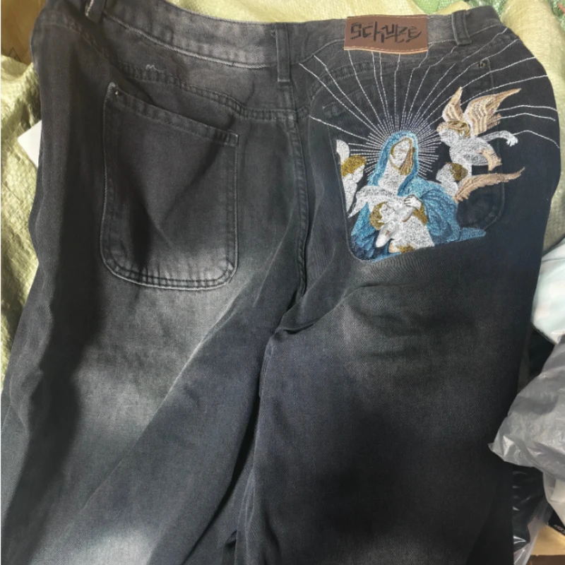 Summer Luxury Harajuku Jeans Bottoms American Vintage Y2K Graphic Men Bermuda Jorts Pocket Distressed HipHop Casual Denim Shorts view 2