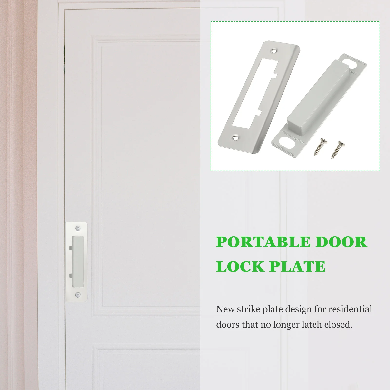 Stainless Steel Door Lock Plate Creative Useful Door Guide Door Frame Door Lock for Home (Light Grey)