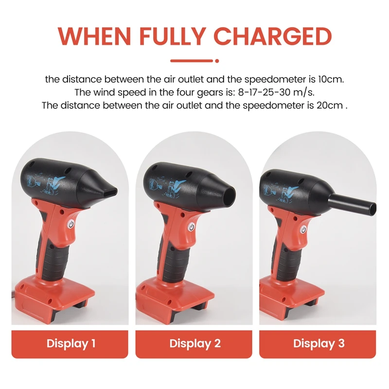 Turbo Jet Fan 130,000 RPM 4-Speed Wind Speed Handheld Violent Fan For 18V Battery Industrial Duct Fan