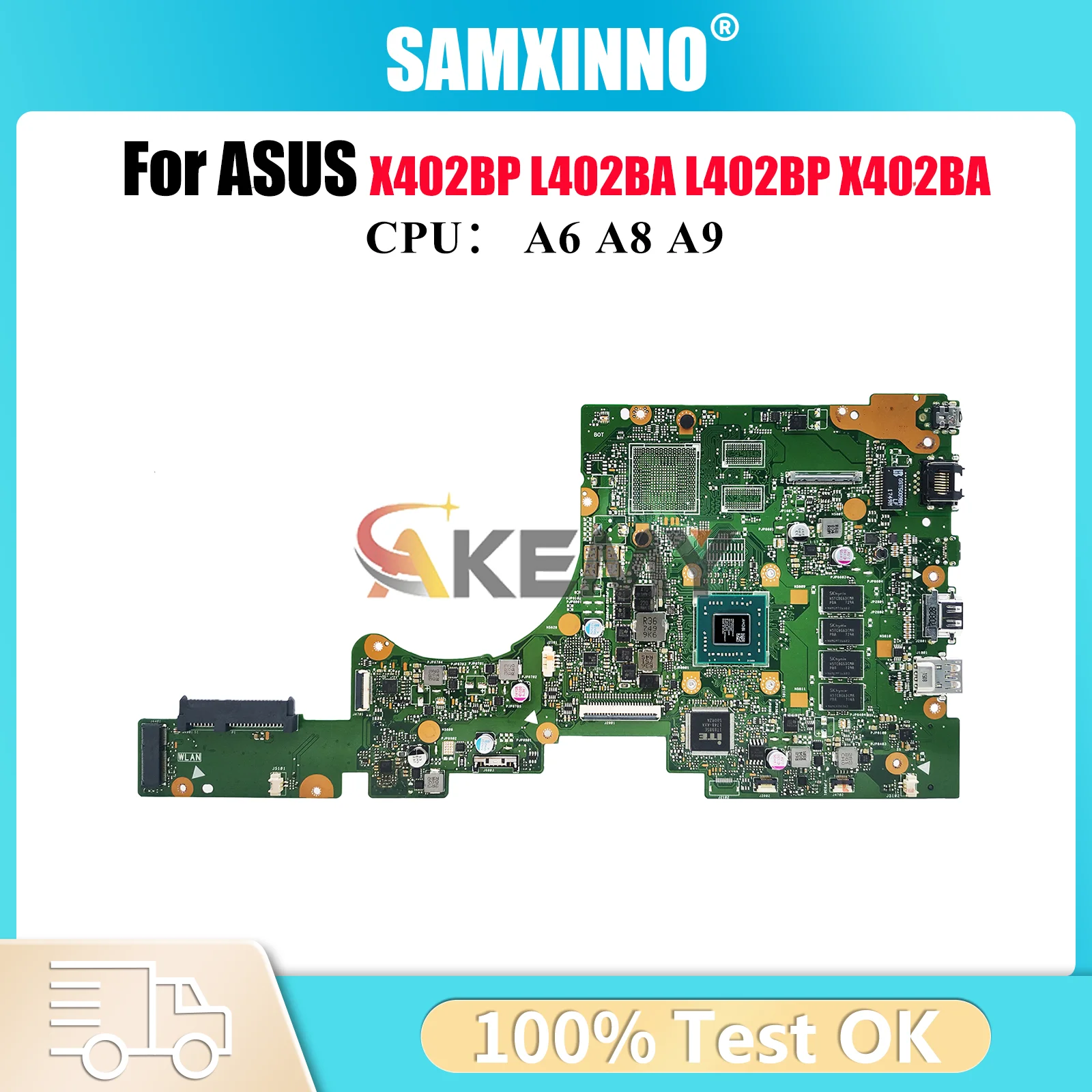 

E402BA Материнская плата для ноутбука ASUS EeeBook E402BA E402BP L402BA X402BA L402BP X402BP E402B Материнская плата с процессором A6 A8 A9 tests ОК