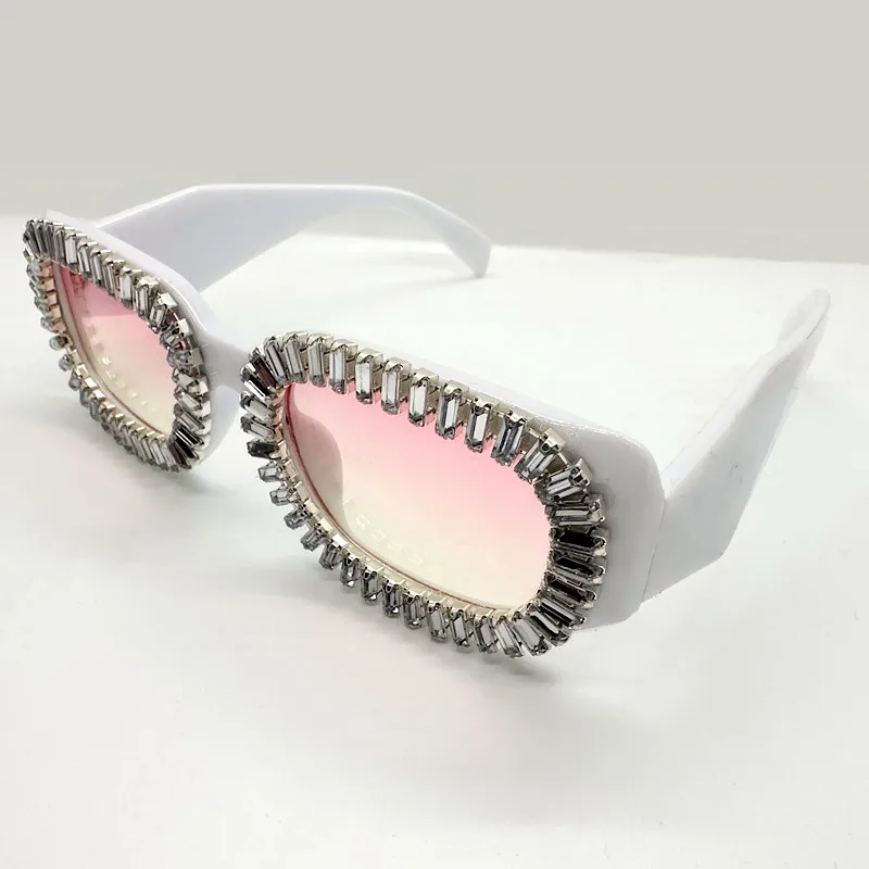 Neue 2026 Bunte Quadratische Diamant Sonnenbrille Frauen Mode Ozean Objektiv Strass Shades UV400 Sonnenbrille Weibliche Brillen Gafas – Detail 15
