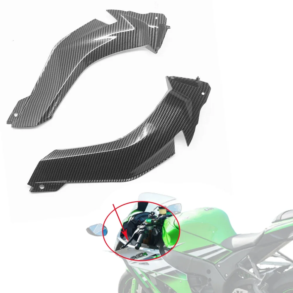 

Front Dash Handle Bar Air Cover Fairing Hydro Dipped Carbon Fiber Finish For Kawasaki ZX-10R 2011-2015