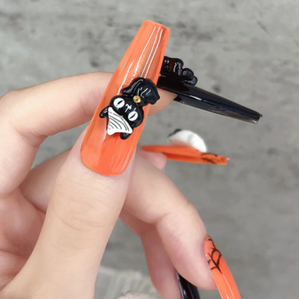 30 Uds. De dijes de uñas 3D mezclados para Halloween, Vintage, Punk, araña, calavera, calabaza, fantasma, murciélago, decoraciones, suministros de dijes de uñas góticos oscuros