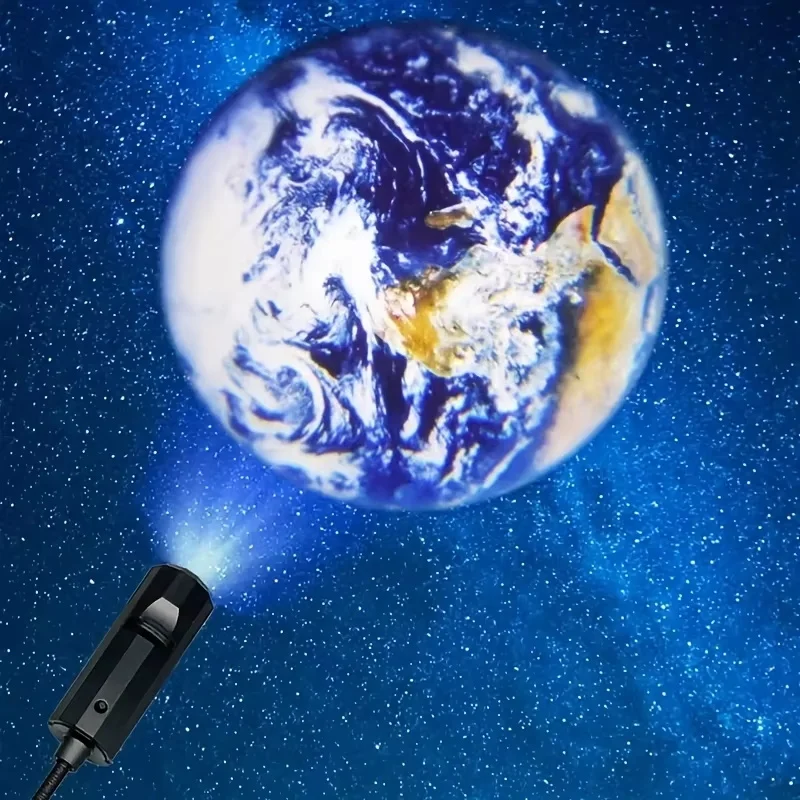 USB Ceiling Moon Earth Projection Atmosphere Light Background Atmosphere Light for Kids Bedroom Wall Decor